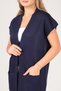 Women's Pocket Detailed Knitwear Vest Navy Blue - 5