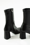 Women's Thick Heeled Stretch Boots with Nilan Black Color - 5