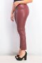 Women Regular Fit Faux Leather Leggings, Port - 4