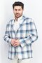 Men Slim Fit Plaid Casual Blazer, Blue Combo