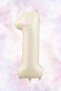 Retro Cream 1 Year Old Balloon Cream Number Foil Balloon 80cm