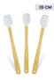 Indigo Set of 3 White Colored Dotted Bamboo Silicone Spatulas Long 26 cm