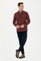 Men's Burgundy Long Sleeve Basic Shirt 50271275-Vr014 - 4