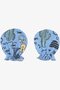 قفازات للأطفال حديثي الولادة بتصميم سمكة باللون الأزرق