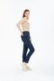 Women's Blue High Waist Soft Touch Comfortable Cut Mom Jeans Denim Trousers - 4