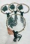 Vip Appliqued Bridal Tambourine Green Bridesmaid Wedding Henna Night Circumcision Bachelorette Bride with Bell 25 cm 1 Piece - 4