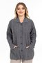 Women's Middle-Age and Above Soft Texture Polo Collar Buttoned Mother Knitwear Cardigan 2417-Grey - 2