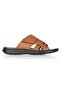 Dean Genuine Real Leather Tan Anatomical Sole Male Slippers - 2
