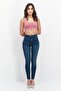 Women Skinny Fit Washed Denim Jeans, Blue - 4