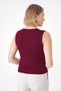Women's Gold Buttoned Textured Regular Fit Knitwear Vest Claret Red 25W3001 - 5