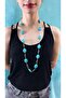 Turquoise Stone Design Women's Necklace 40 cm