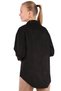 Black Sportswear Stitching Pocket Detail Suede Shirt 7325A - 5