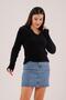 Soft Bearded Black Sweater with Polo Collar - 3
