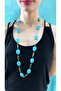 Turquoise Stone Design Women's Necklace 40 cm - 2