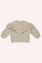 Baby Girl Ruffled Knitted Beige-Melange Knitwear