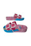 Girl's Light Pink-Blue Ayla Princess Figured Non-Slip Sole Slippers Gezzer140-33