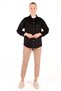Black Sportswear Stitching Pocket Detail Suede Shirt 7325A - 2