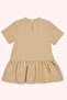 Baby Girl Short Sleeve Beige Dress - 2