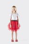 Girl's Red Tutu Skirt with Applique
