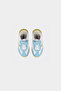 Boy's Color Blocked Velcro Blue Sneakers - 6