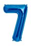 7 Years Old Blue Concept Birthday Set; Heart Star Foil Balloon Set - 6