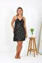 Women's Plus Size Nightgown with Rope Strap 98510 Black