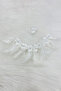 White Bride Groom Halay Handkerchief, Three Dimensional Flower and Feather Decorated, Wedding Henna Engagement Circumcision Bride - 3