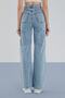 Bt11240117 Casual Light Blue Acid Snow Wash Super High Waist Wide Leg Comfort Stretch Fabric Jeans - 3