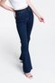 By-3530 Women's Navy Blue High Waist Spanish Flare Jeans - 5