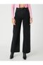 By-6987 Black Lycra High Waist Wide Leg Loose Wide Leg Jeans Boyfriend Loose Pants - 2