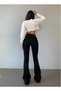 By-5559 Zero Max Spanish Flare Jean Black Fade-Resistant Extra Lycra High Waist Denim Pants - 5