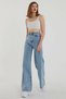 By-1984 90's Power Lycra Super High Waist Loose Leg Jeans Palazzo Stone Boyfriend Loose Denim Trousers