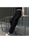 By-9585 High Waist Black Wide Leg Jeans Lycra Palazzo Jeans Boyfriend Wide Leg Pants - 2