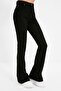 Black Flare Leg Denim Trousers High Waist Flare Jeans Gathering (lycra)frango - 4