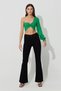 By-3371 the Gallery Lycra High Waist Spanish Flare Jeans Black Denim Pants - 3