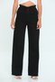 By-9225 Belted Lycra High Waist Jeans Wide Leg Jean Black Elastic Waist Loose Leg Pants - 3