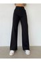 By-2240 Le Lis Casual Extra High Waist Lycra Wide Leg Jean Denim Black Boyfriend Wide Leg Pants - 2
