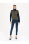 Navy Blue Crop Top Turtleneck Sweater 50277148-Vr033 - 4