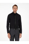 Black Slim Fit Long Sleeve Shirt 50297998 -Vr046