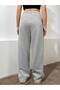 Women's 2-Piece Grey-Black High Waist Wide Leg Joggor Combed Cotton Trousers - 4