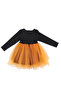 Girl's Black Party Dress with Cape - 2