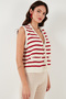 Striped Oversize Fit V-Neck Buttoned Vest 4616175 - 5