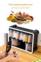 White Screen Printing Label 9-Piece Stand Self-Adhesive Spoon Spice Holder Set Black - 6