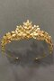 Gold Color Crystal Stone Metal Case Henna and Bridal Crown