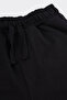 Unisex Children's Elastic Waist Black Knitted Shorts - 2