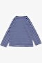 9-3 Years Baby Boy Long Sleeve Striped Bus Printed Cobalt Blue T-Shirt - 2