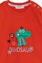 Baby Boy Long Sleeve T-Shirt with Dinosaur Embroidery 9 Months-3 Years, Orange - 3
