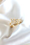 Zircon Stone Butterfly Women's Ring (Gold Color)