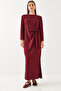 Women's Burgundy Modal Dress with Tie Detail 60351002 - 4