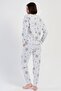 Women's Jacquard Long Sleeve Gray Pajamas Suit C2T3N0O204 - 4